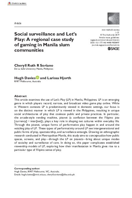 local studies about mobile games in the philippines|Social surveillance and Let’s Play: A regional case study of .